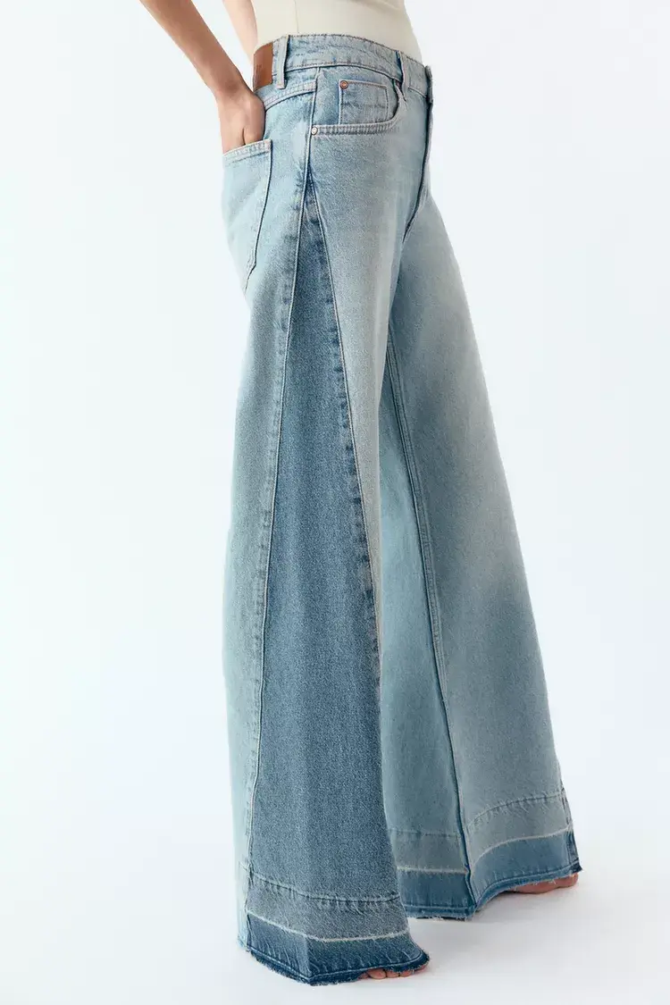 Miniature : Z1975 CONTRAST MID-RISE WIDE LEG JEANS