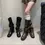 Thumbnail: Woman Boots Knee High Platform Chunky Heels Trend Punk Gothic New Rock Leather