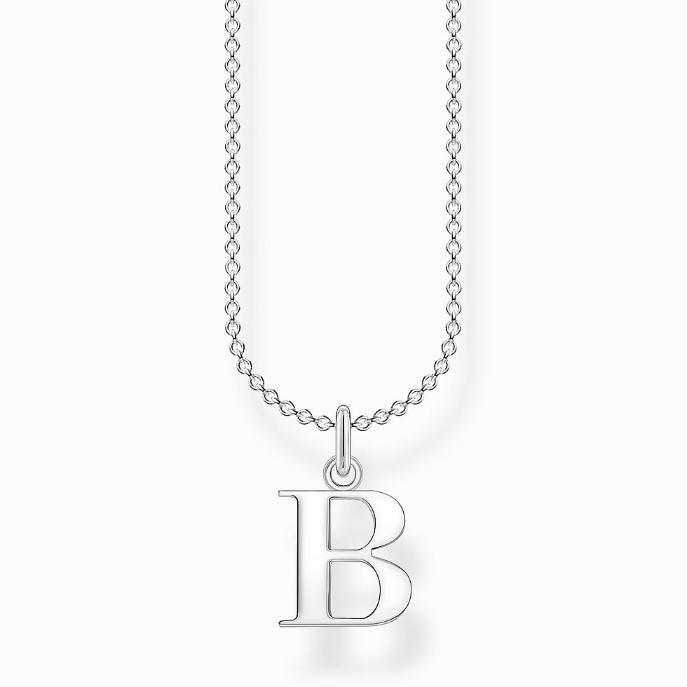 Miniatura: Catena con lettera d'alfabeto, argento 925