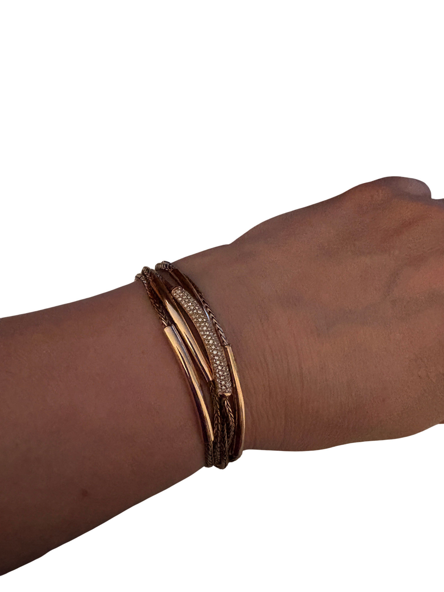 Fossil bracciale acciaio colore oro rosso