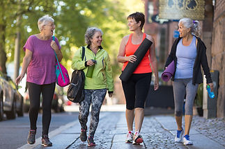 Walking to Yoga class