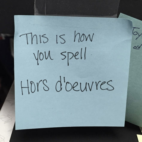 This is how you spell hors-d'oeuvres