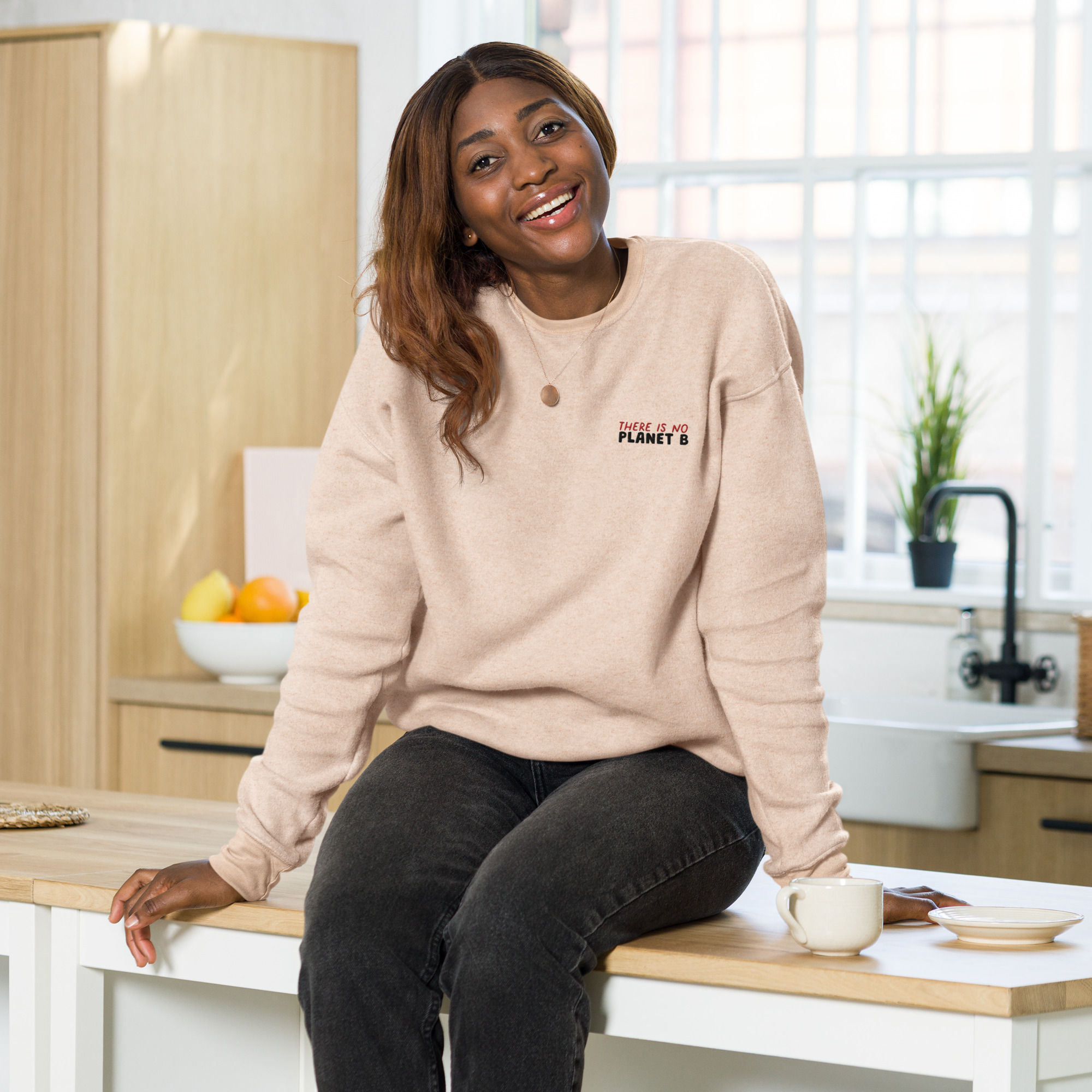 Suede wool sweatshirt