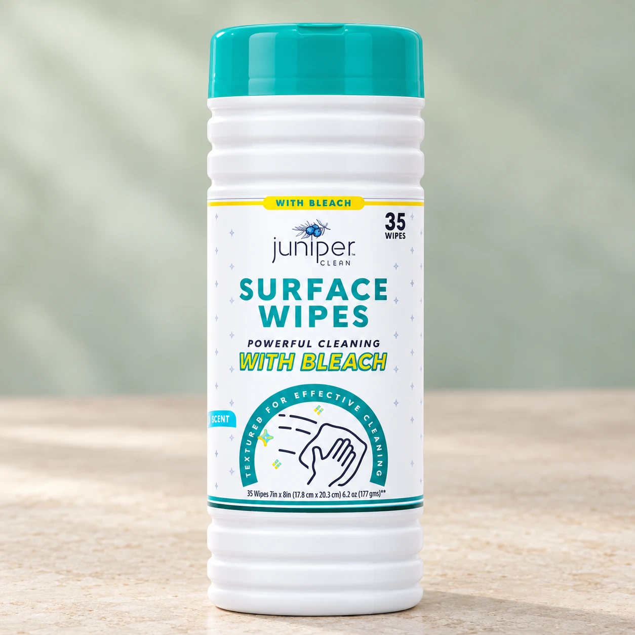 Juniper Clean Surface Sanitizing Wet Wipes with Bleach 35 CT