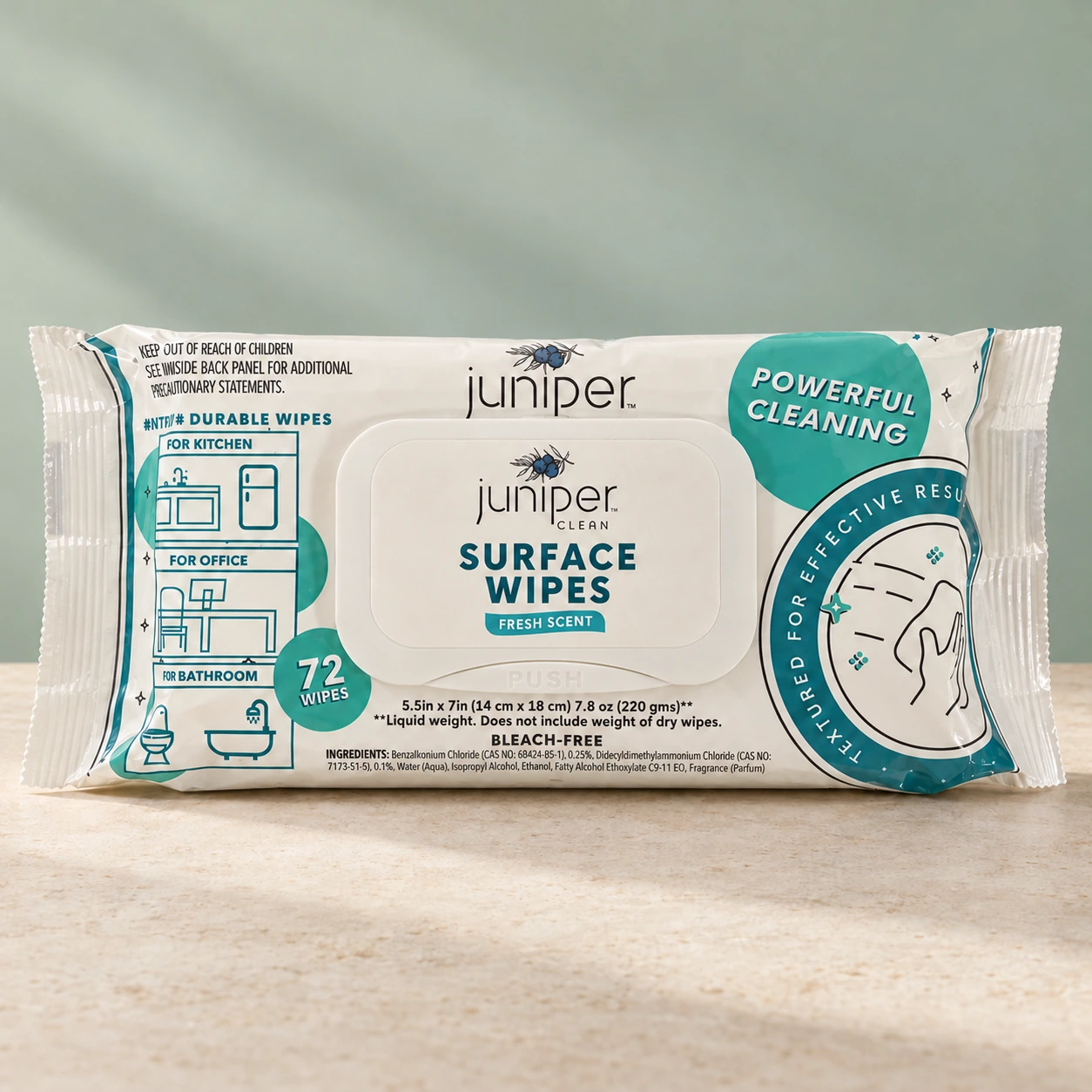 Juniper Clean Surface Wipes — Fresh Scent
