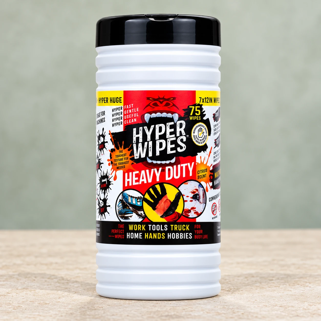 Hyper Heavy Duty Wet Wipes 75 CT