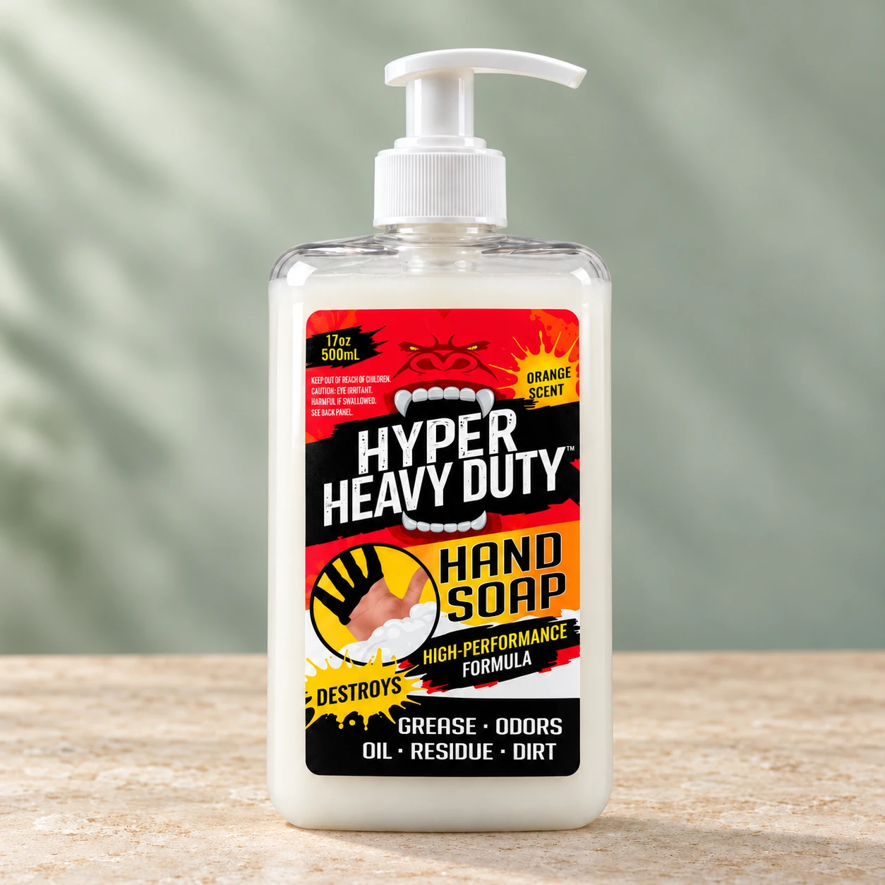 Hyper Heavy Duty Hand Soap in 500 ml and 4 litre pump packaging