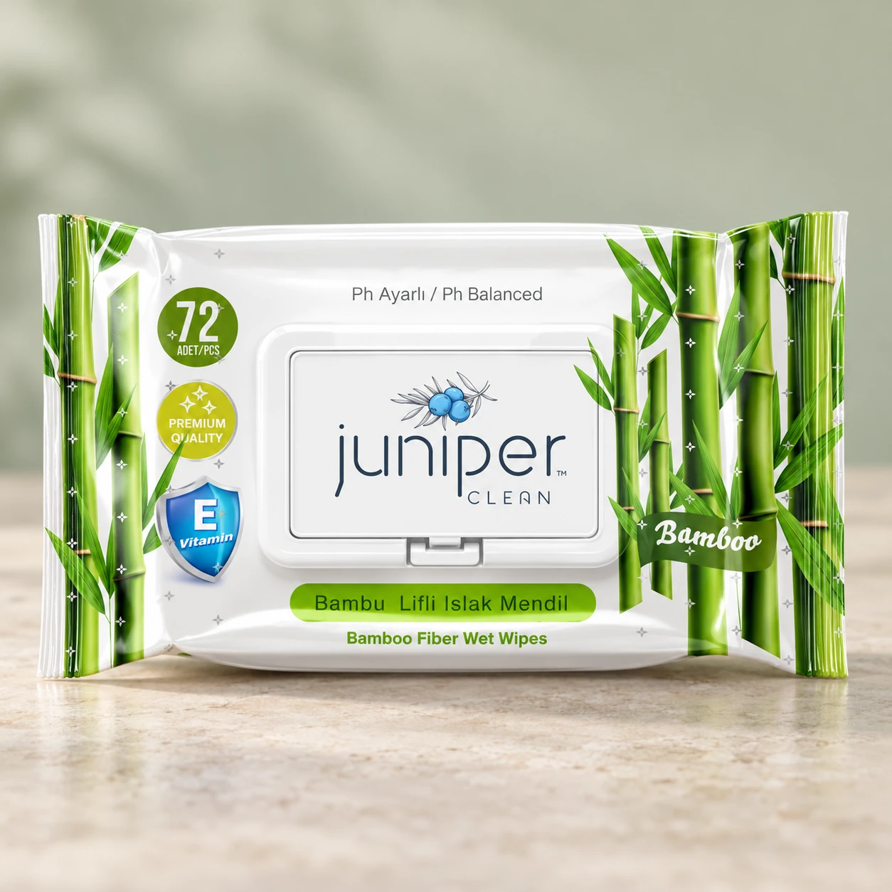 Juniper Clean Bamboo Extracted Wet Wipes 72CT