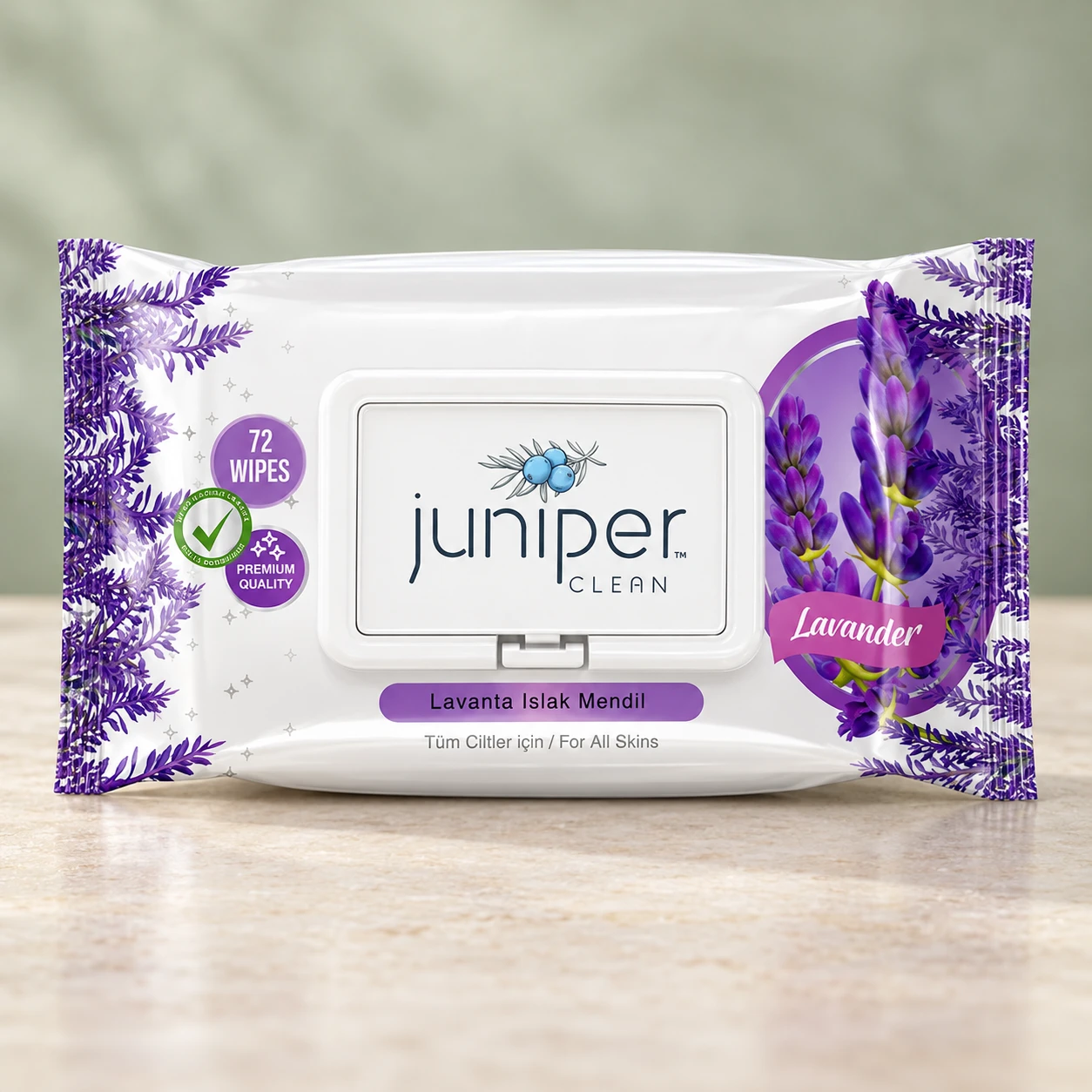 Juniper Clean Lavender Fragranced Wet Wipes 72 Ct
