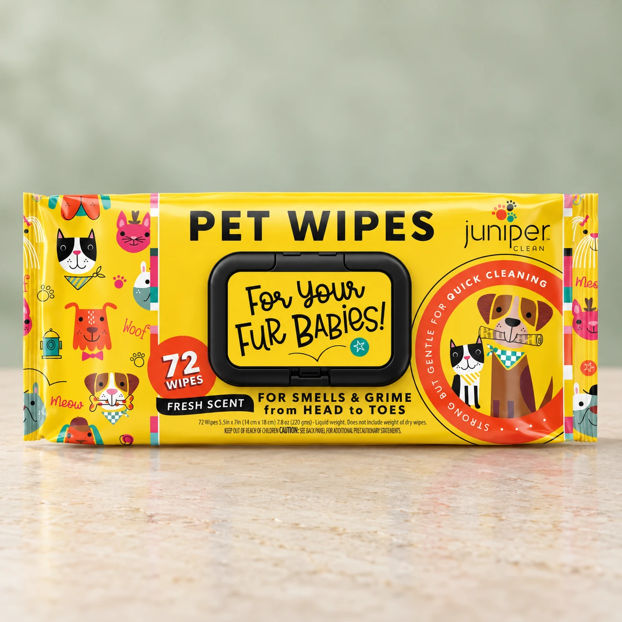 Juniper Clean Pet Wipes 72 CT