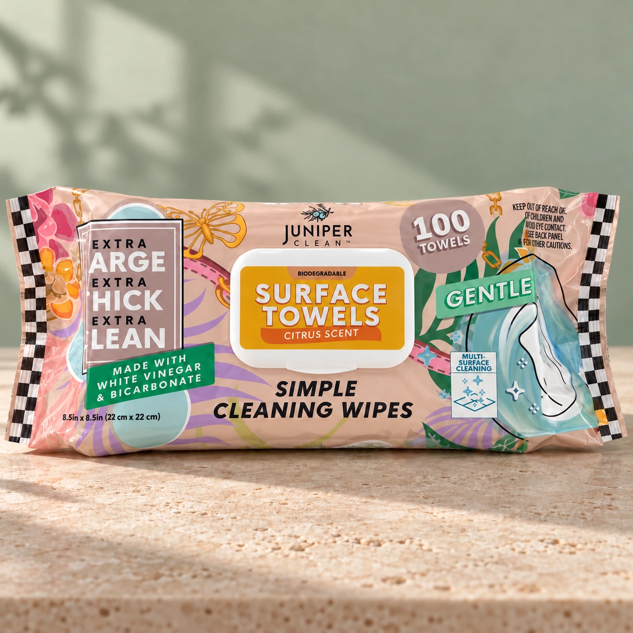 Juniper Clean Surface Towels — Citrus Scent