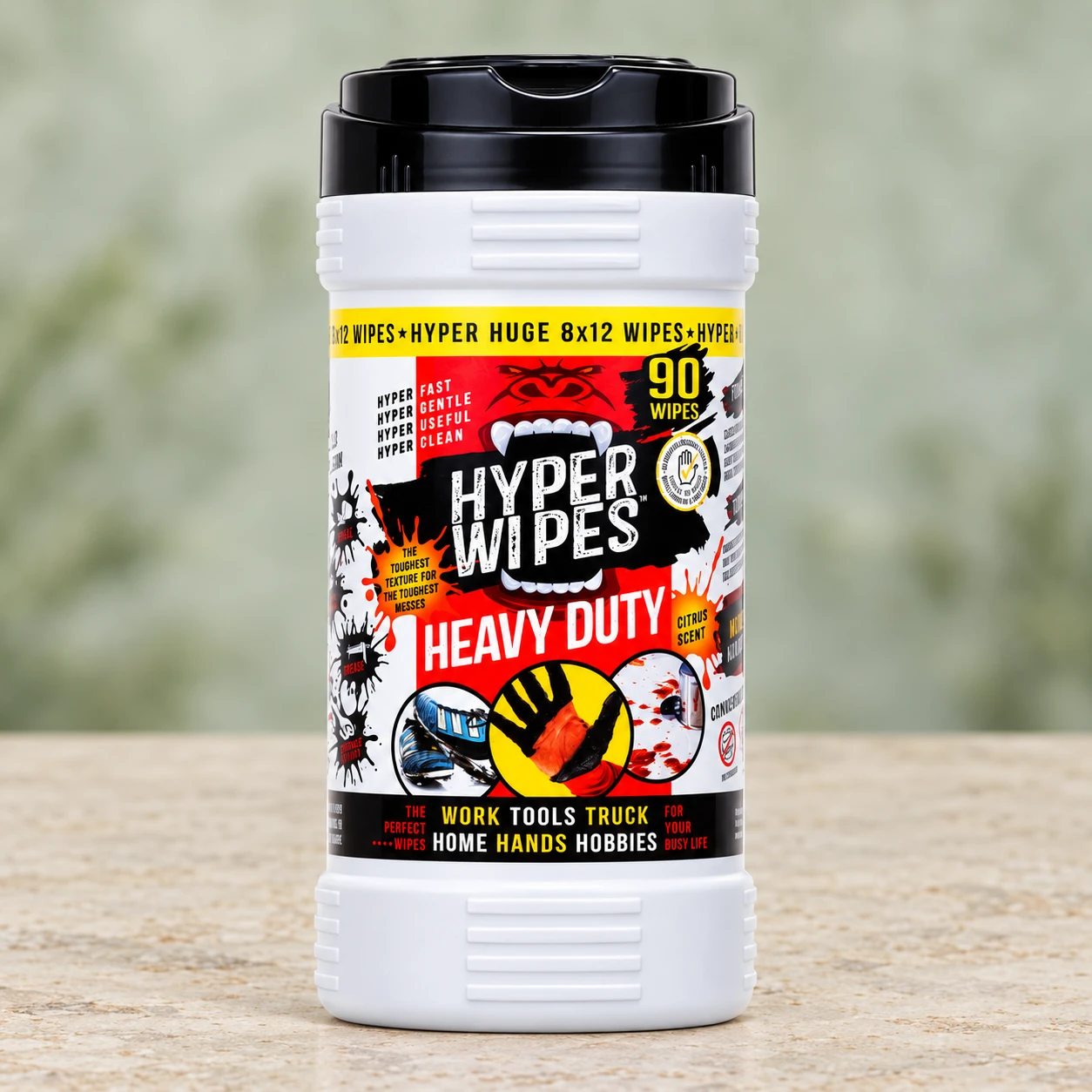 Hyper Heavy Duty Wet Wipes 90 CT