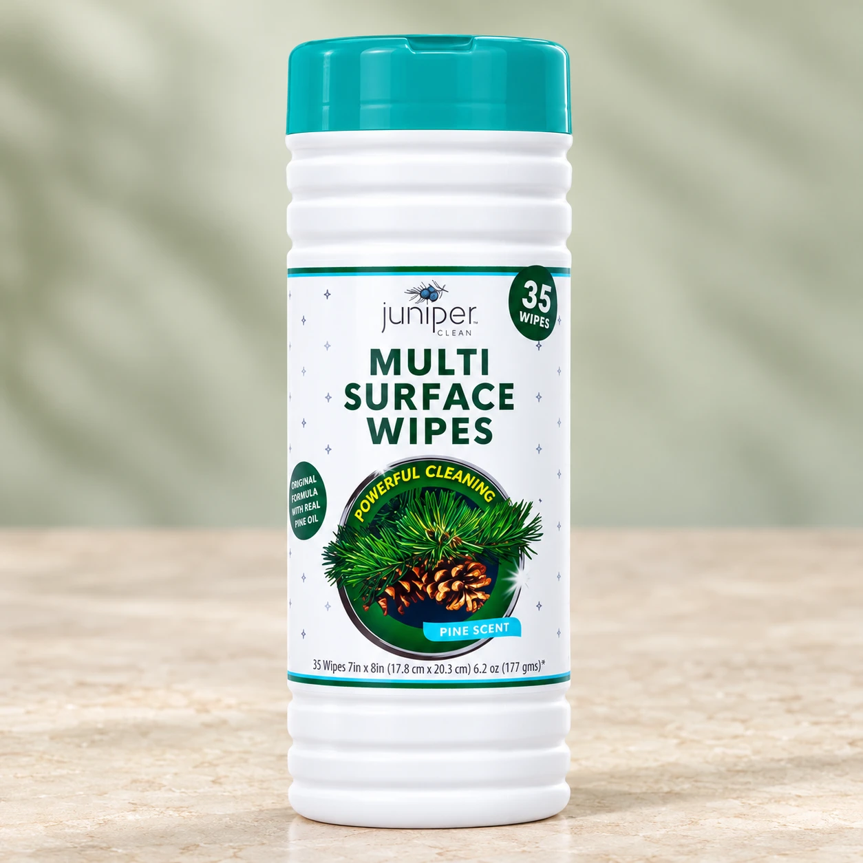 Juniper Clean Surface Sanitizing Organic Pine Oil Wet Wipes