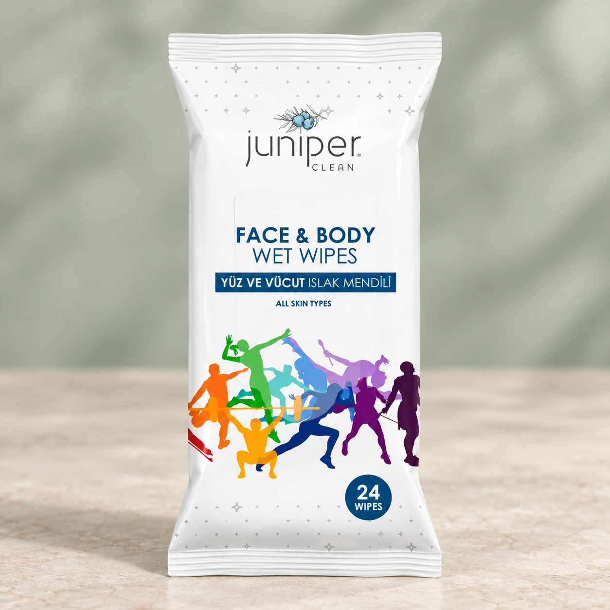 Juniper Clean Face and Body Wet Wipes 24 CT