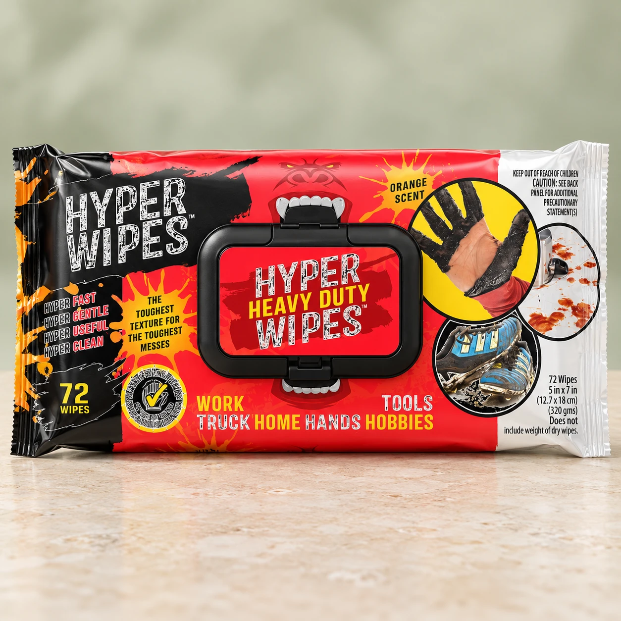 Hyper Heavy Duty Wet Wipes 72 CT