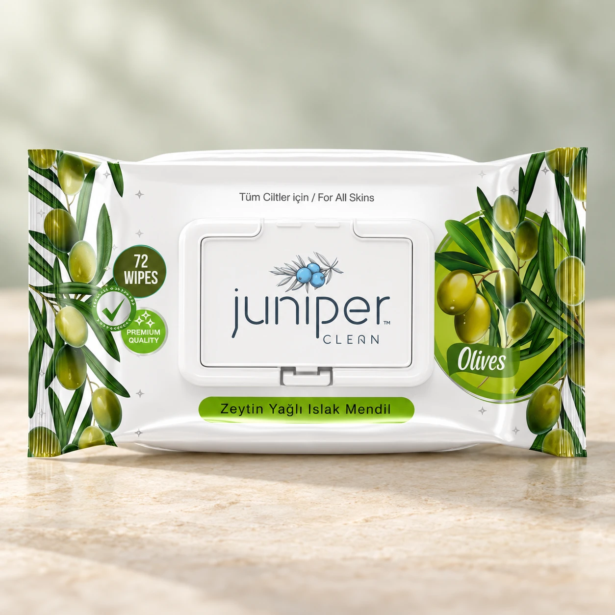 Juniper Clean Olive Oil Wet Wipes 72 Ct