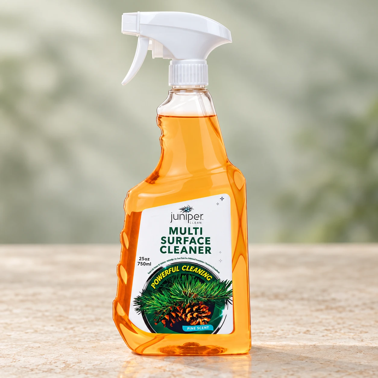 Juniper Clean Organic Pine Safe Surface Sanitizer and Cleaner 750 ML