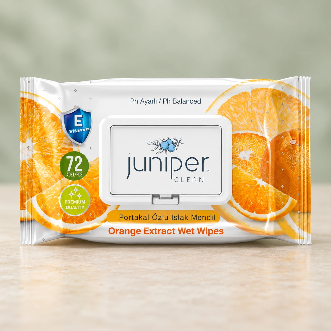 Juniper Clean Orange Fragranced Wet Wipes 72 CT