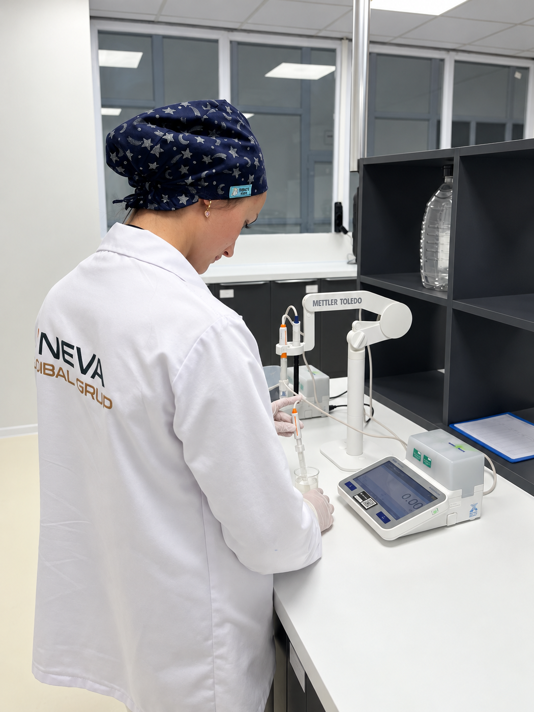 Neva Global laboratory: pH measurement of a liquid sample with a METTLER TOLEDO instrument