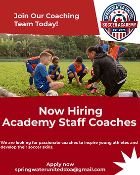 Now Hiring Academy Staff Coaches
