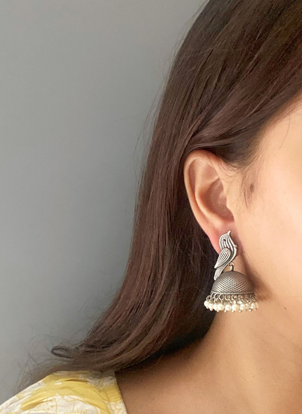 Thumbnail: Palki silver lookalike jhumka