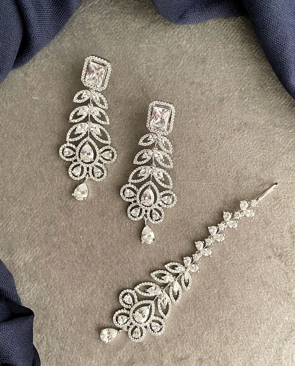 Thumbnail: Tanya Diamond Earring and Maangtika Set