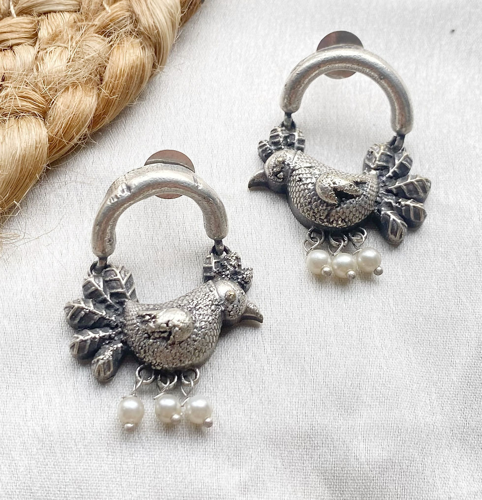 Anika bird oxidised dangler