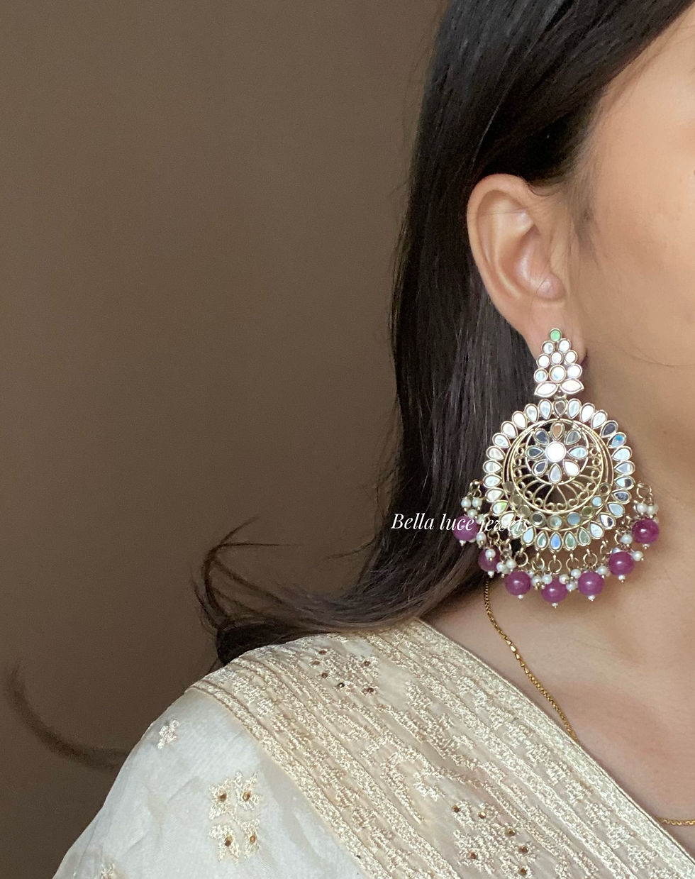 Thumbnail: Dhwani Mirror Earrings and maangtika set
