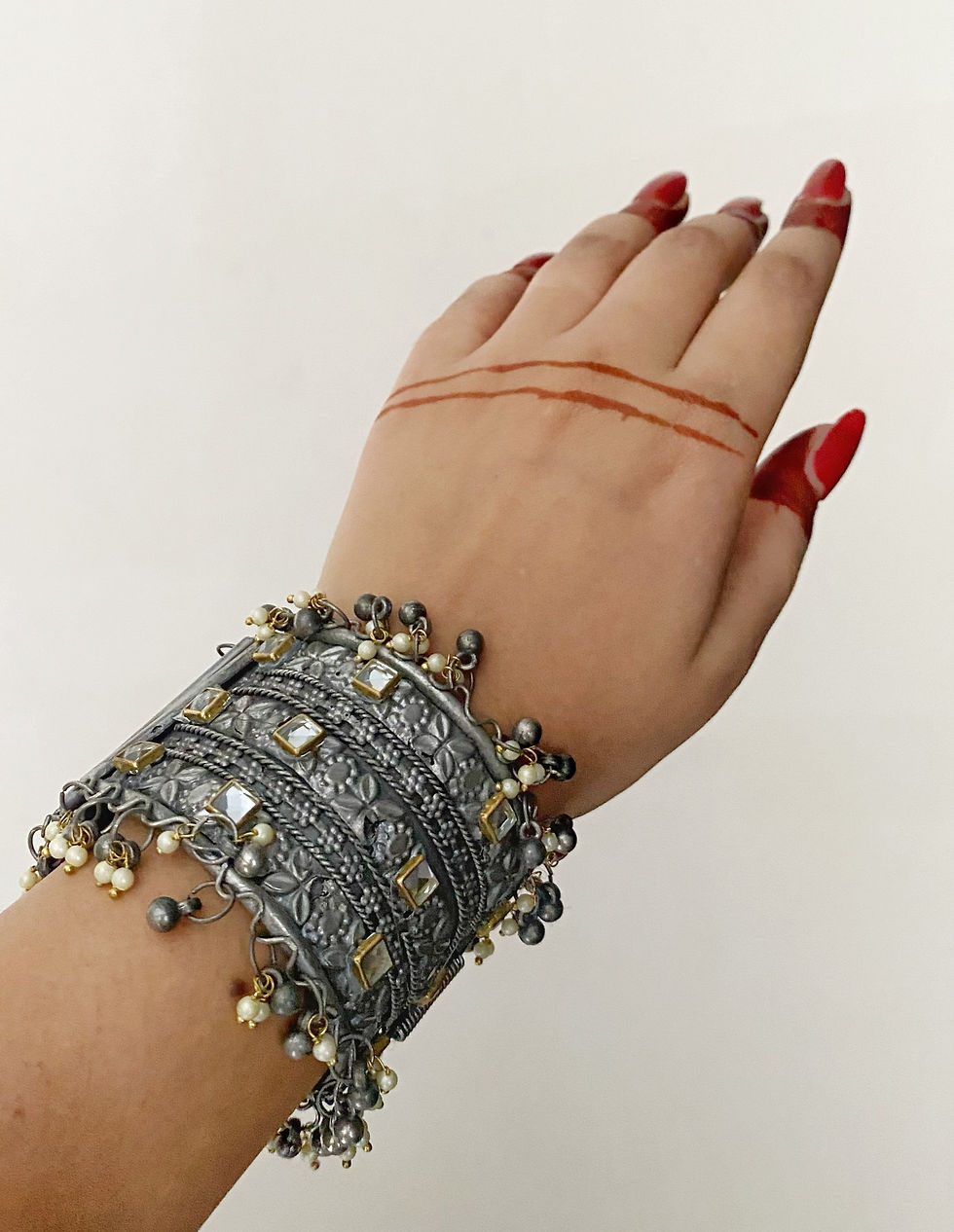 Thumbnail: Meena Silver oxidised kada