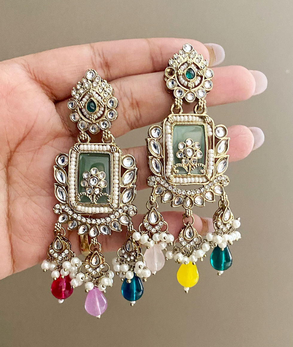 Thumbnail: Multicolor kundan earrings