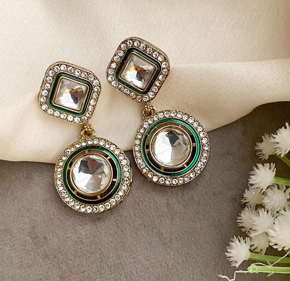 Thumbnail: Round kundan earrings
