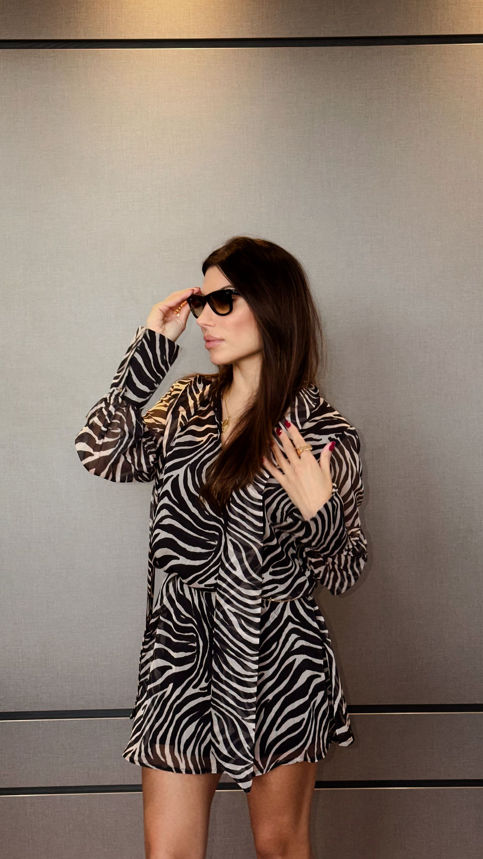 Miniatura: Vestido Gola Laço Estampado