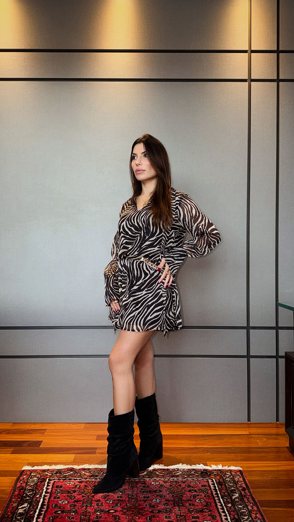Miniatura: Vestido Gola Laço Estampado