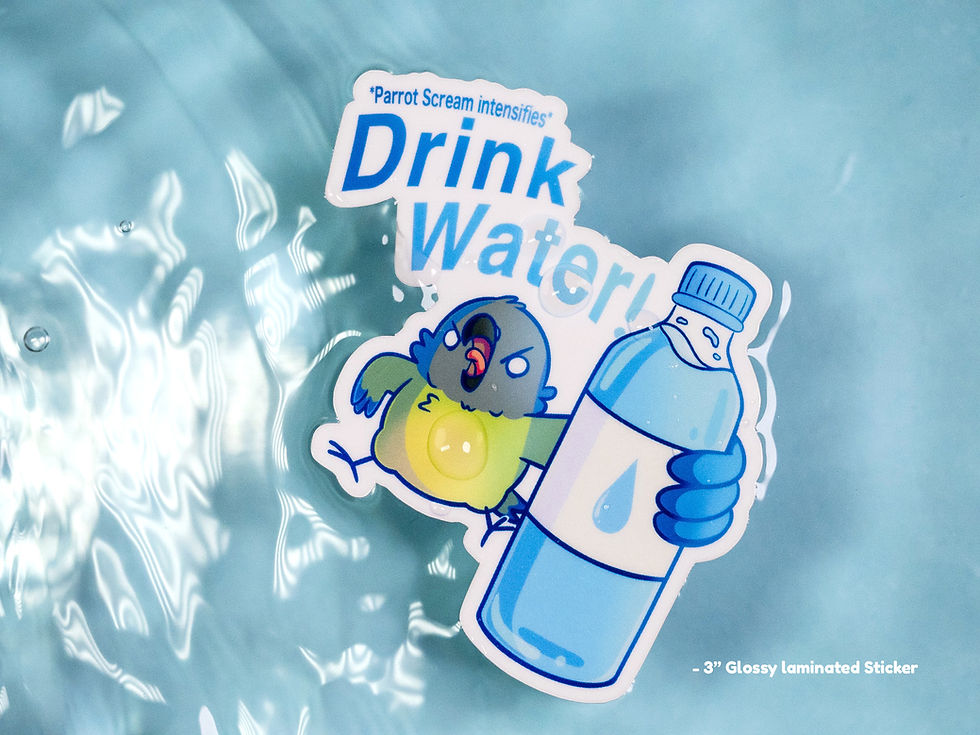 Thumbnail: Drink Water Birb Sticker