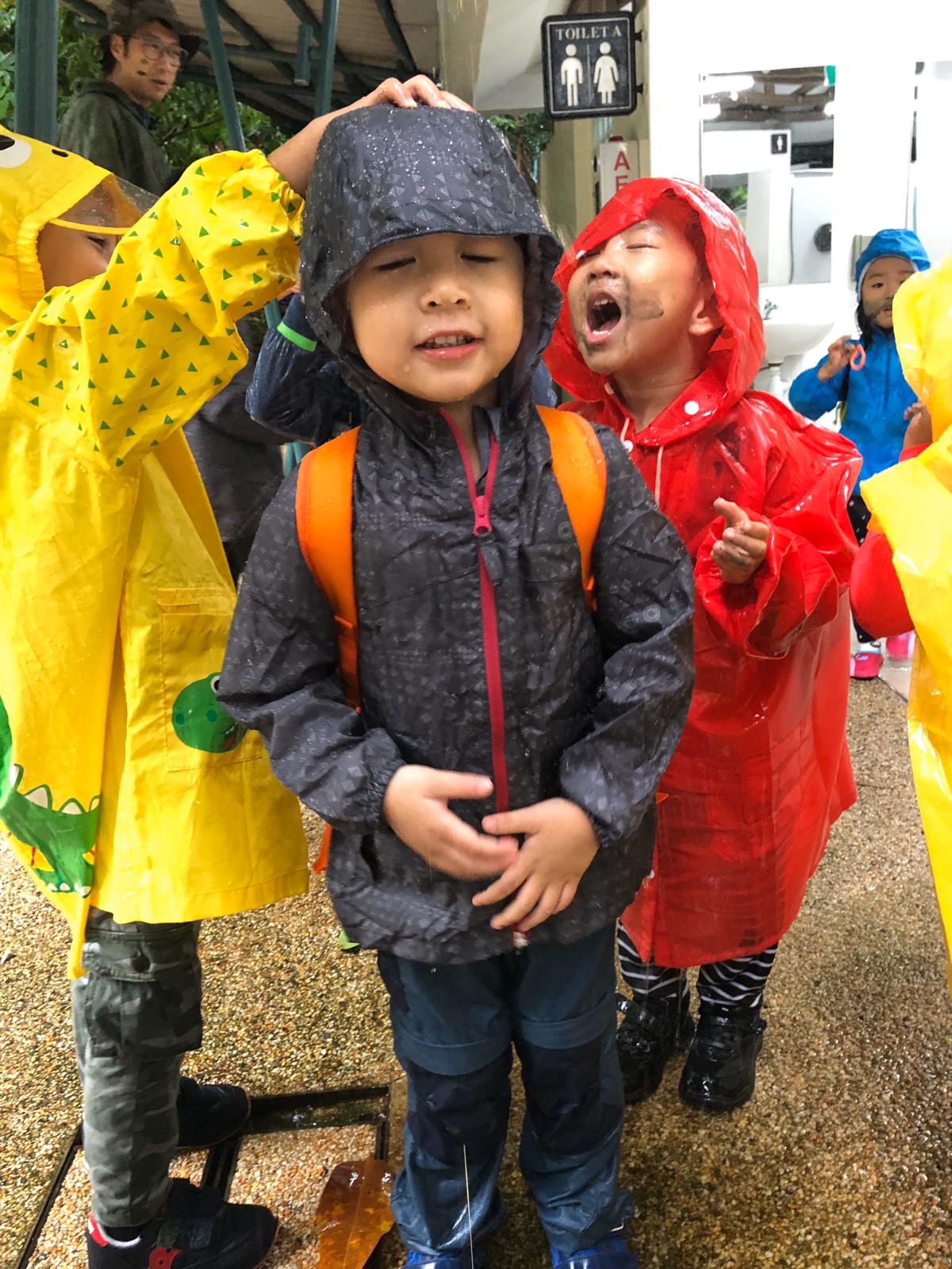 Playing in the rain!