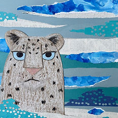 image of blue cat collage