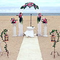 South Florida beach wedding arch and aisle
