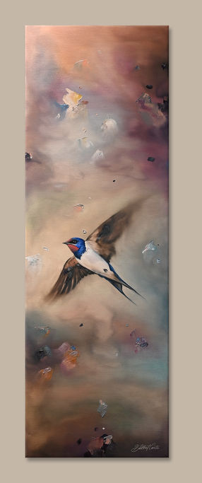 Gilbert Cantu, art by Gilbert Cantu, oil painting, swallow tail, swallow bird art, bird art, Corpus Christi, corpus christi texas, corpus christi artist, texas artist