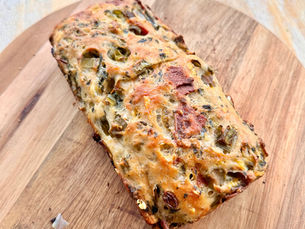 Cheddar Spinach Bacon and Onion Overnight Loaf