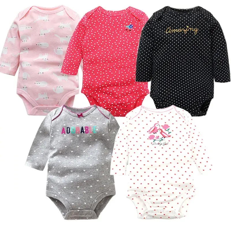 Miniaturebillede: 5 piezas Bodys para bebé de alta calidad Unisex  100% algodón - Niño -Niña.
