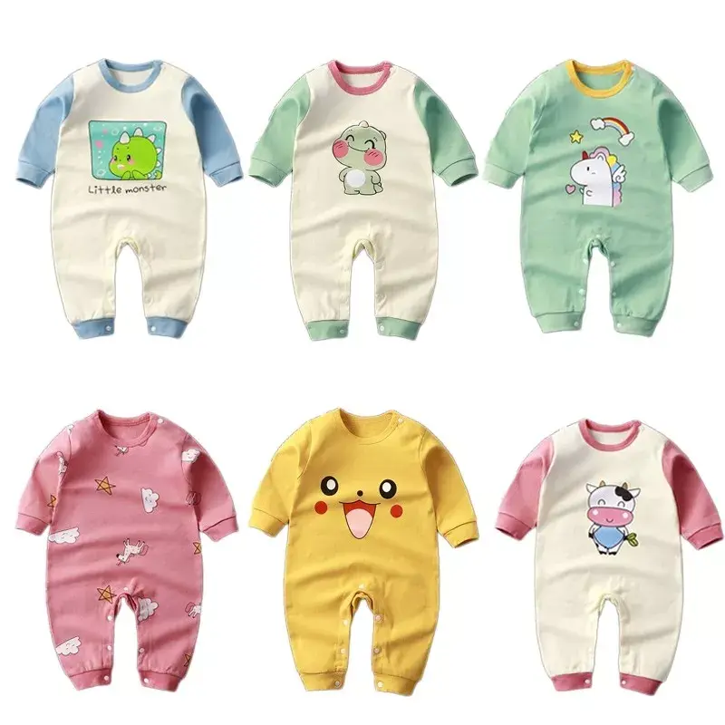 Pelele de algodón puro con dibujos animados, unisex.