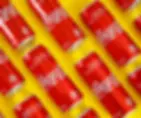 Picture with aligned Coca-Cola cans