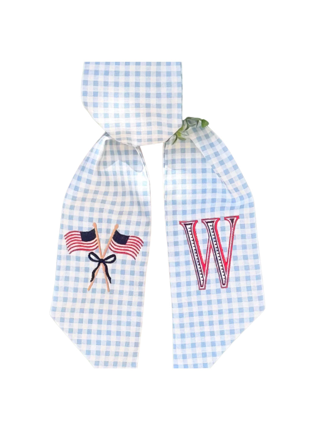 Memorial Day & Fourth of July Embroidered Wreath Sash