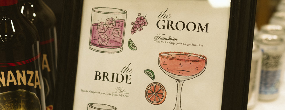 Signature cocktail sign for wedding reception in Detroit, Michigan 