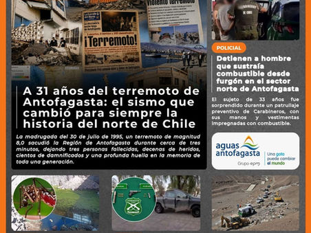 Portada N°912 de Radio Antofagasta Online para hoy jueves 30 de julio de 2026