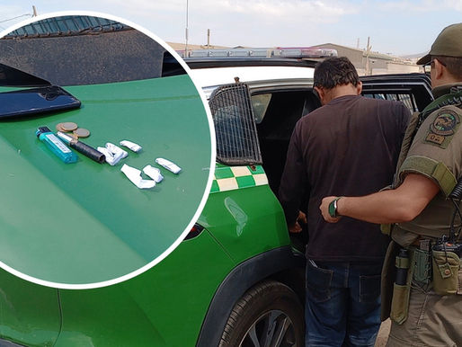 Fiscalización en sector La Chimba: detienen a mecánico por conducir sin licencia y dar positivo a cocaína en Antofagasta