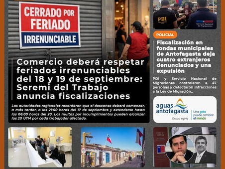 Portada N°954 de Radio Antofagasta Online para hoy jueves 17 de septiembre de 2026