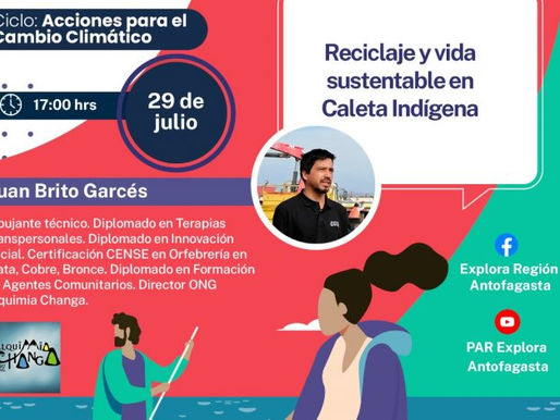 Fundador de Alquimia Changa dictará charla sobre reciclaje transmitida por Explora Antofagasta