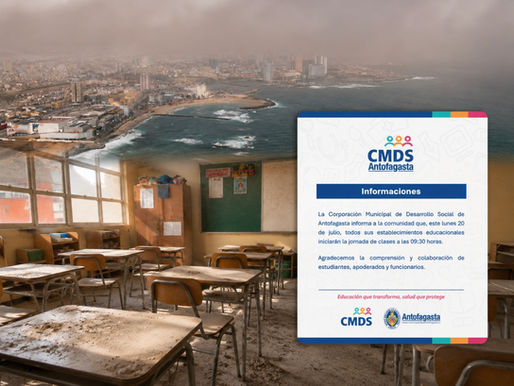 CMDS retrasa ingreso a clases este lunes por acumulación de tierra en salas tras intensas ráfagas de viento