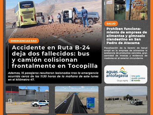 Portada N°831 de Radio Antofagasta Online para hoy martes 21 de abril de 2026